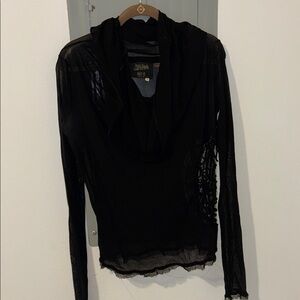 Jean Paul Gaultier Vintage Black Sheer Long Sleeve Top